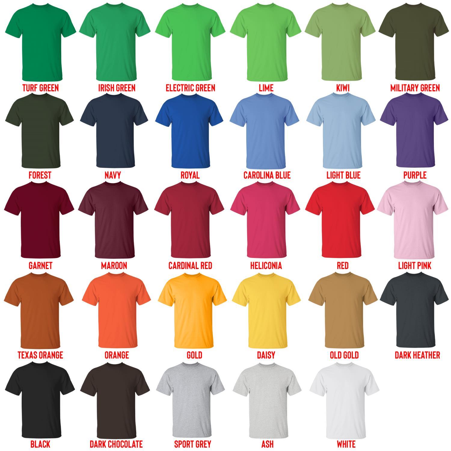 t shirt color chart - Berserk Merchandise