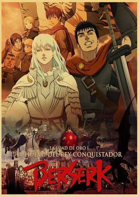 BERSERK Posters Retro Kraft Paper Vintage Room Home Bar Cafe Decor Aesthetic Art Wall Painting.jpg 640x640 11 - Berserk Merchandise