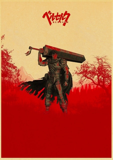 BERSERK Posters Retro Kraft Paper Vintage Room Home Bar Cafe Decor Aesthetic Art Wall Painting.jpg 640x640 16 - Berserk Merchandise
