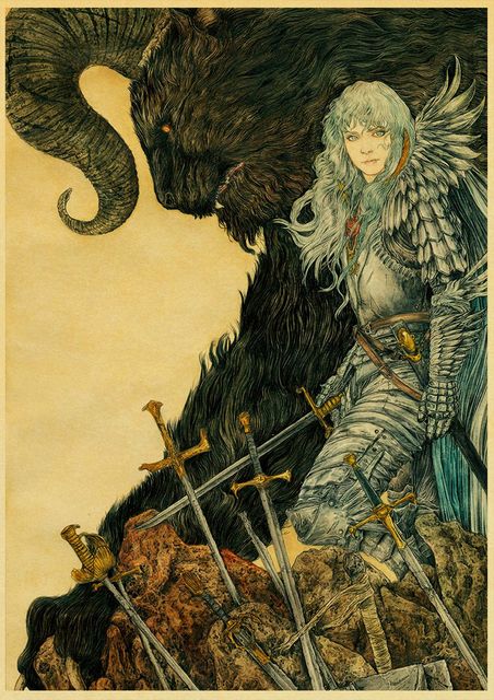 BERSERK Posters Retro Kraft Paper Vintage Room Home Bar Cafe Decor Aesthetic Art Wall Painting.jpg 640x640 18 - Berserk Merchandise