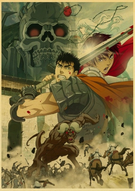 BERSERK Posters Retro Kraft Paper Vintage Room Home Bar Cafe Decor Aesthetic Art Wall Painting.jpg 640x640 21 - Berserk Merchandise