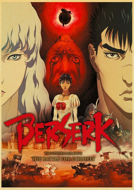 BERSERK Posters Retro Kraft Paper Vintage Room Home Bar Cafe Decor Aesthetic Art Wall Painting.jpg 640x640 3 - Berserk Merchandise