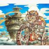 Berserk Steampunk Motorcycle Cat Go Through Castle In The Sky Tapestry Official Berserk Merch