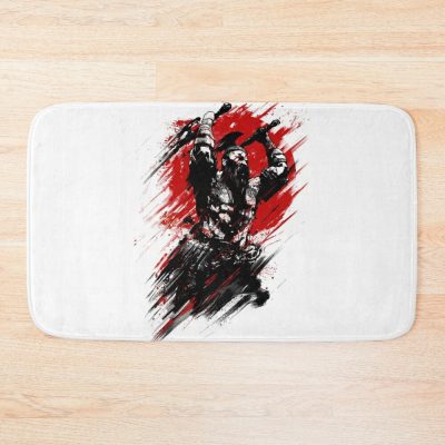 An Angry Warrior With A Beard, His Body Was Stained With Blood, Berserk Bath Mat Official Berserk Merch