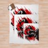 An Angry Warrior With A Beard, His Body Was Stained With Blood, Berserk Throw Blanket Official Berserk Merch