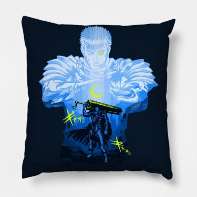 Black Swordman Blue Throw Pillow Official Berserk Merch