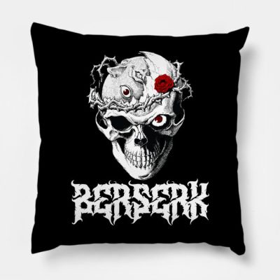 Berserk Skull Art Throw Pillow Official Berserk Merch