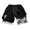 Anime Berserk Performance Shorts 3D Print Sport Running 2 in 1 Gym Shorts Training Men s 1 - Berserk Merchandise