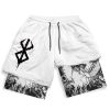 Anime Berserk Shorts Men 2 In 1 Bilayer Casual Sport Shorts Quick Dry Running Summer Jogging - Berserk Merchandise