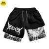 Athletic Quick Dry 2 in 1 Compression Shorts for Men Stylish Manga Anime Berserk Gym Workout - Berserk Merchandise