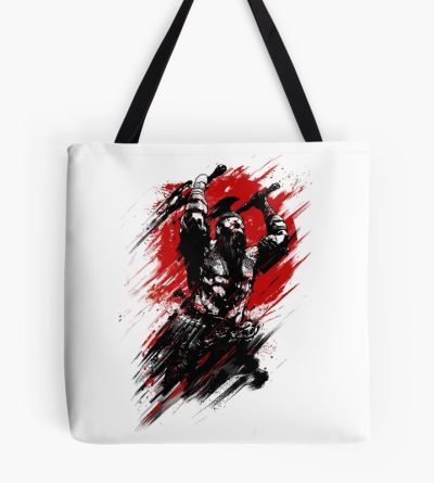 An Angry Warrior With A Beard, His Body Was Stained With Blood, Berserk Tote Bag Official Berserk Merch