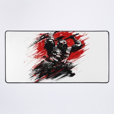 An Angry Warrior With A Beard, His Body Was Stained With Blood, Berserk Mouse Pad Official Berserk Merch