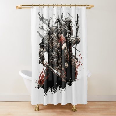 Viking Berserkers Shower Curtain Official Berserk Merch