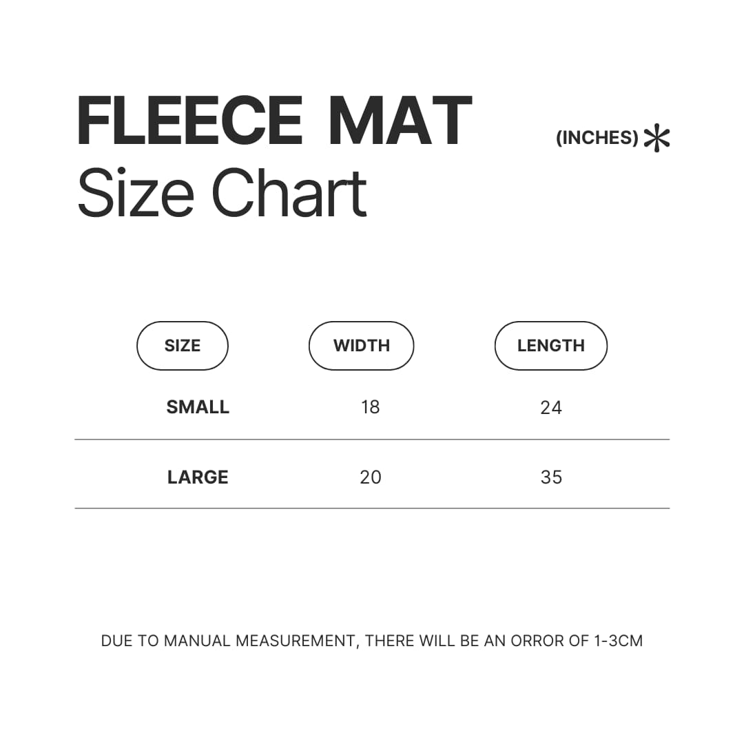 Fleece Mat Size Chart - Berserk Merchandise