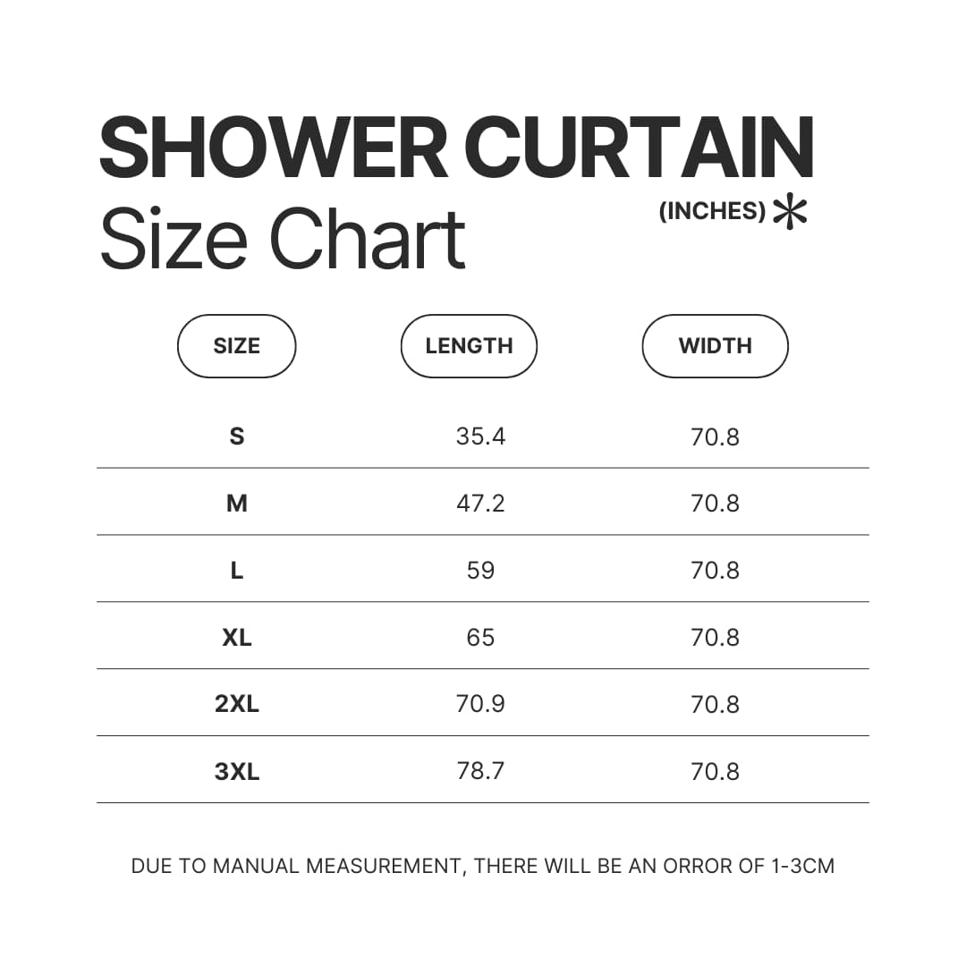 Shower Curtain Size Chart - Berserk Merchandise