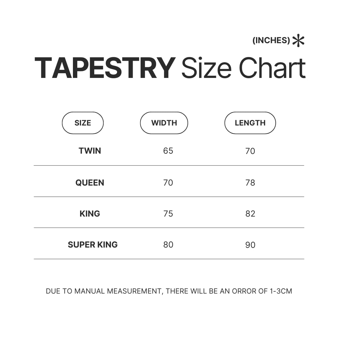 Tapestry Size Chart - Berserk Merchandise